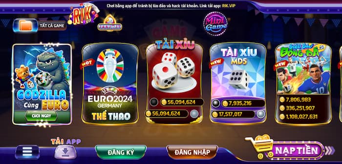 Trang chủ Rikvip ấn tượng với nhiều tựa game hấp dẫn