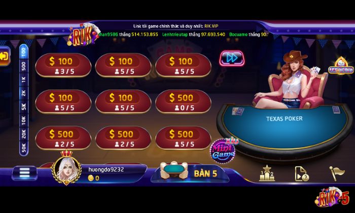 Texas Poker Rikvip đòi hỏi người chơi phải có chiến thuật và tư duy sáng tạo