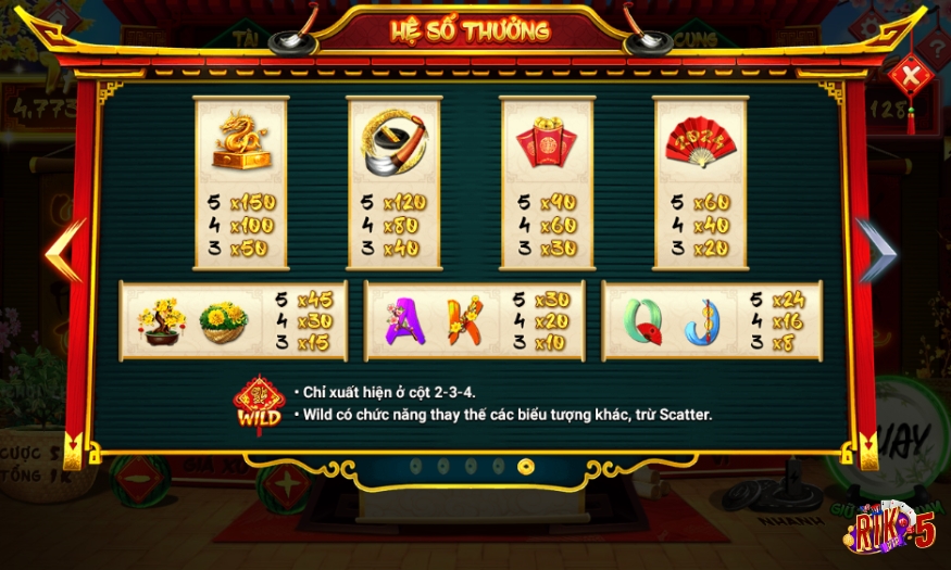 Nắm rõ về hệ số thưởng trong slot game Ông Đồ